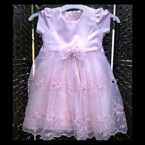 Girls Pink short slve special occasion dress